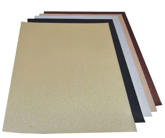 Glitterkarton - Set 5 farbig sortiert Classic