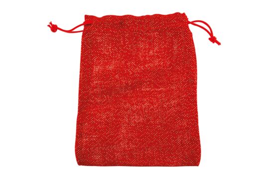Jutesack Rot Glitzernd 20 x 25 cm