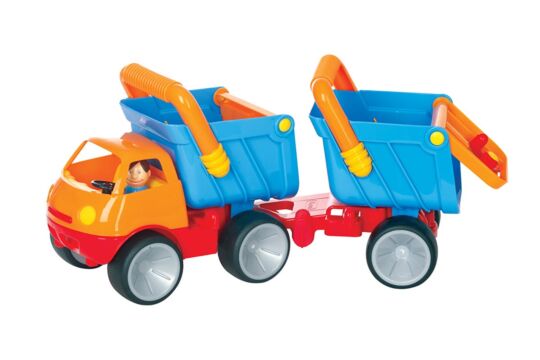 Spielzeugauto Kipper mit Anhänger