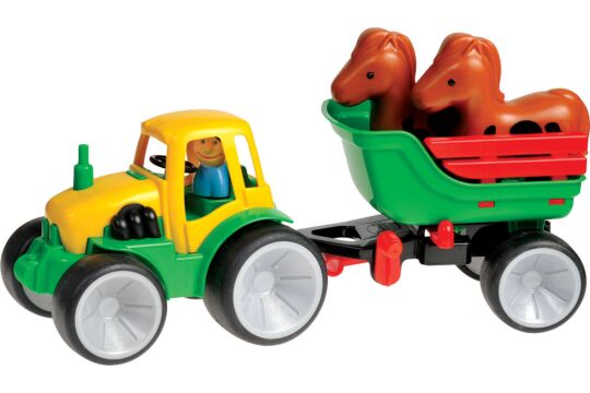 Spielzeugtraktor mit Pferden