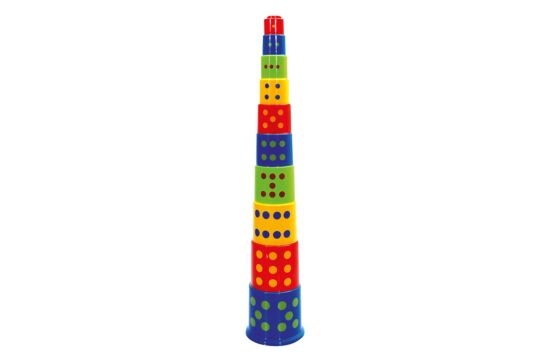 Stapelpyramide Zahlen - 10tlg im Eimer