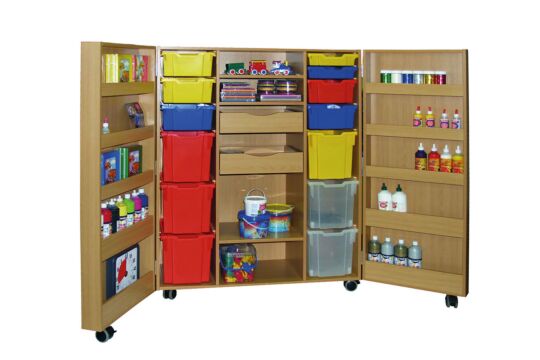 Bastel-Rollschrank+Kunststoffkästen