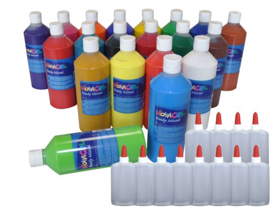 Plakatfarbe Ready Mixed Set 20 & 12 Dosierflaschen