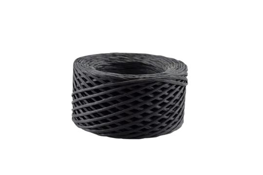 Papierschnur 2mm schwarz - 60m Rolle