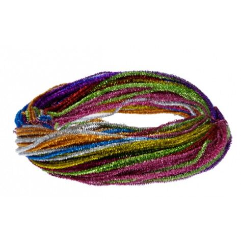 Pfeifenputzer Glitzer Mix 120cm - Set 100
