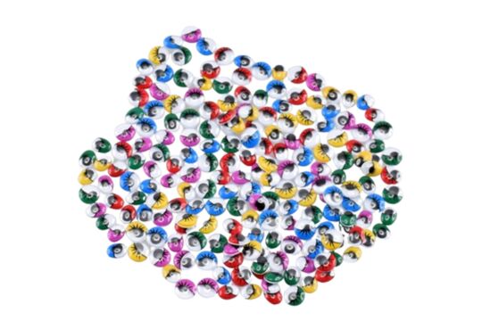 Wackelauge bunt oval/rund Ø 10 mm - Set 200