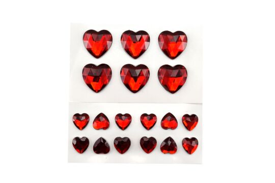 Sticker Edelsteine Herzen, 18 Stück