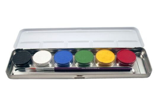 Schmink-Palette Metalletui 6 Farben