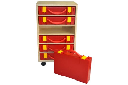 Bastel Kreativ Schrank (inkl. 6 Leerkoffer)