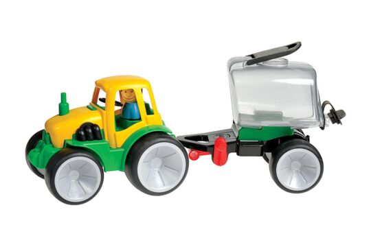 Spielzeugtraktor mit Tankanhänger