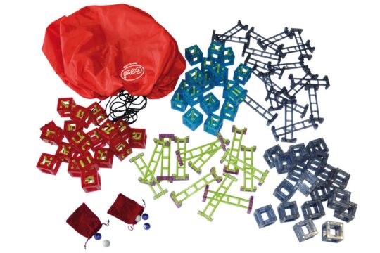 magnetische Kugelbahn Qvolution Einsteiger - Set 90 mit Tasche