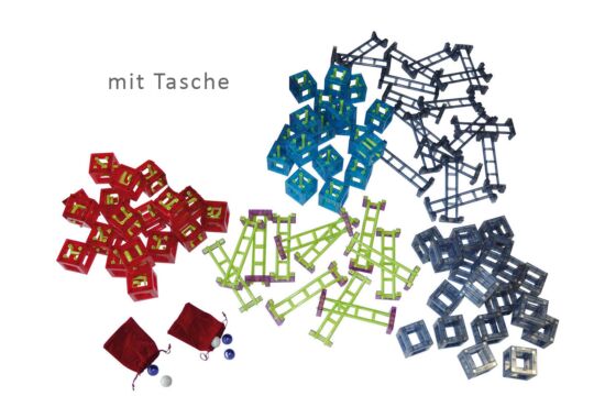 magnetische Kugelbahn Qvolution Einsteiger - Set 90 mit Tasche