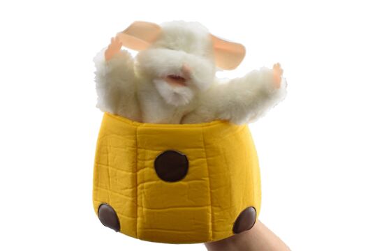 Handspielpuppe Maus im Käse